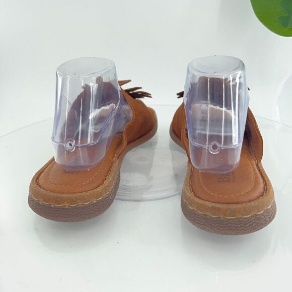 Born Monica Sandal Women's Size 10 Brown Leather Flower Slide Casual Flip Flop - Picture 3 of 11